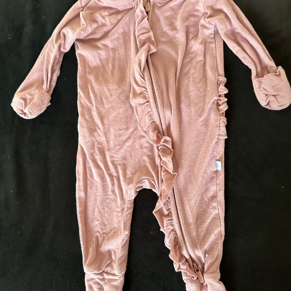 NB Posh Peanut Pink Footie One Piece with Elastic Cuffs